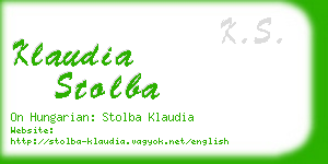 klaudia stolba business card